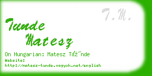 tunde matesz business card